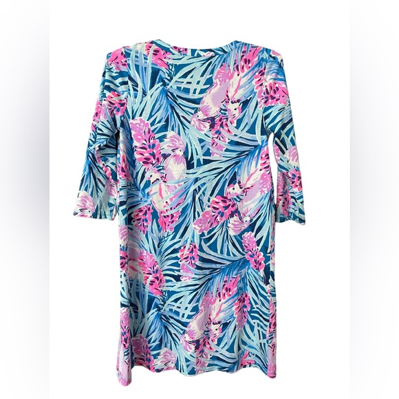 LILLY PULITZER Mr Peacock Blue Tweethearts Daphne Cotton Dress EUC Size Small - Picture 5 of 6